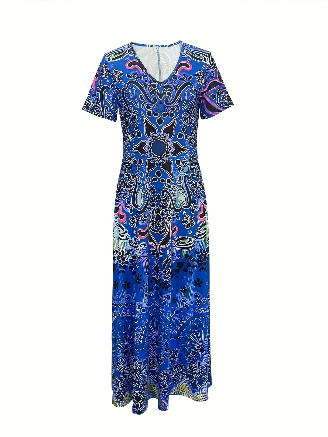 Ethnic Boho Floral Print Maxi Dress