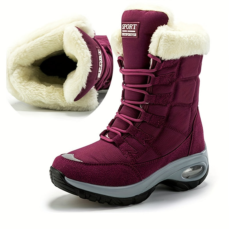 Lace-up thermal snow boots for women