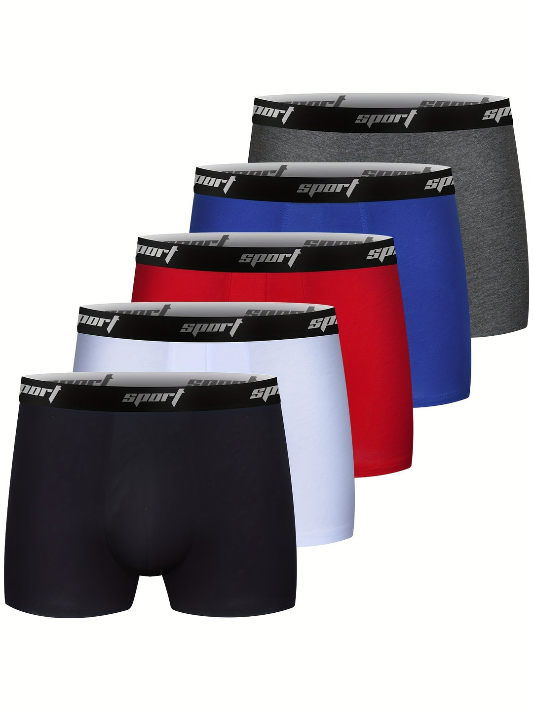 5-pack of soft, stretchy boxer shorts for men