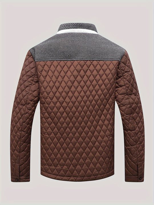 Windproof jacket with argyle pattern