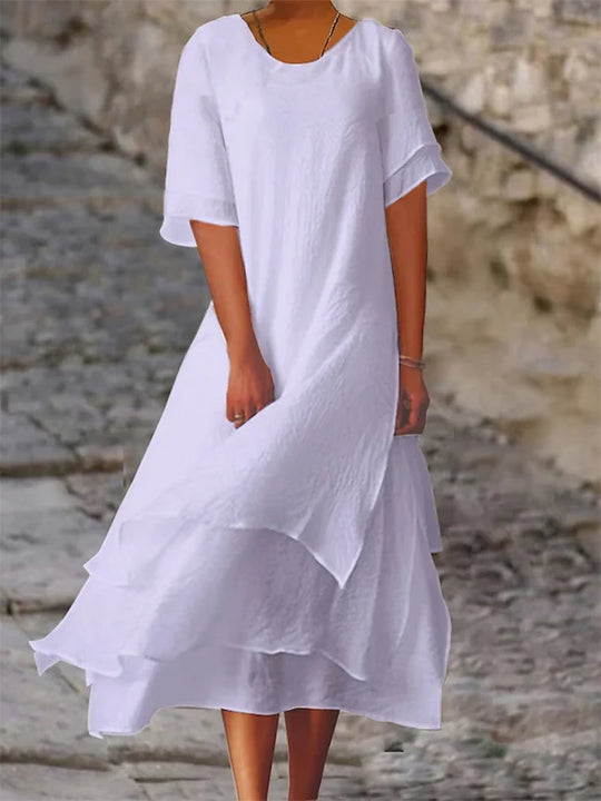 Two-layered dress with slit