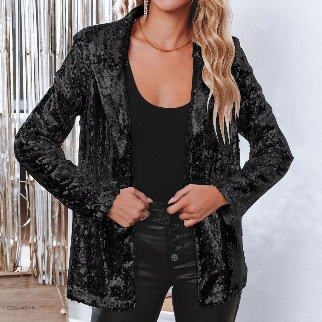 Sequin Blazer for Women with Open Front