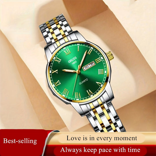 Luxurious luminous quartz ladies watch