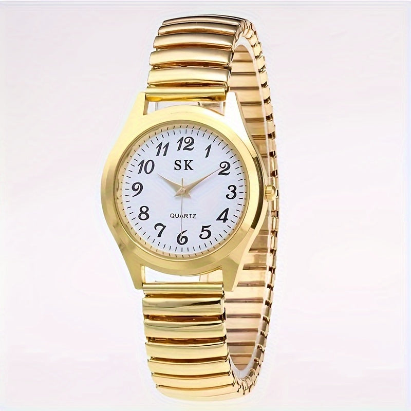 Vintage Round Hands Quartz Watch for Women