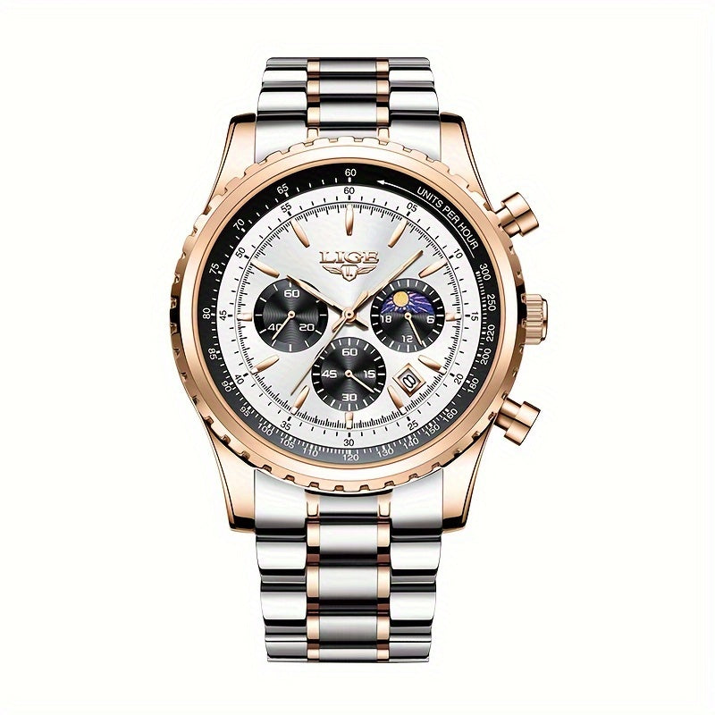 luxury quartz chronograph sports watch