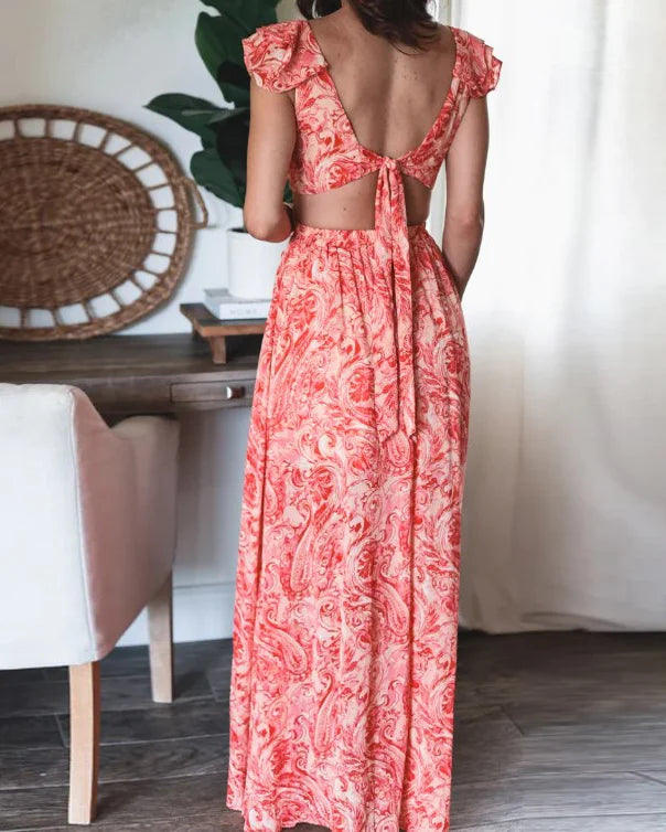 Floral Maxi Dress with Layered Ruffles