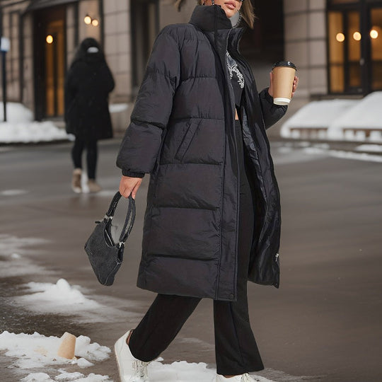 Lange Damen-Pufferjacke