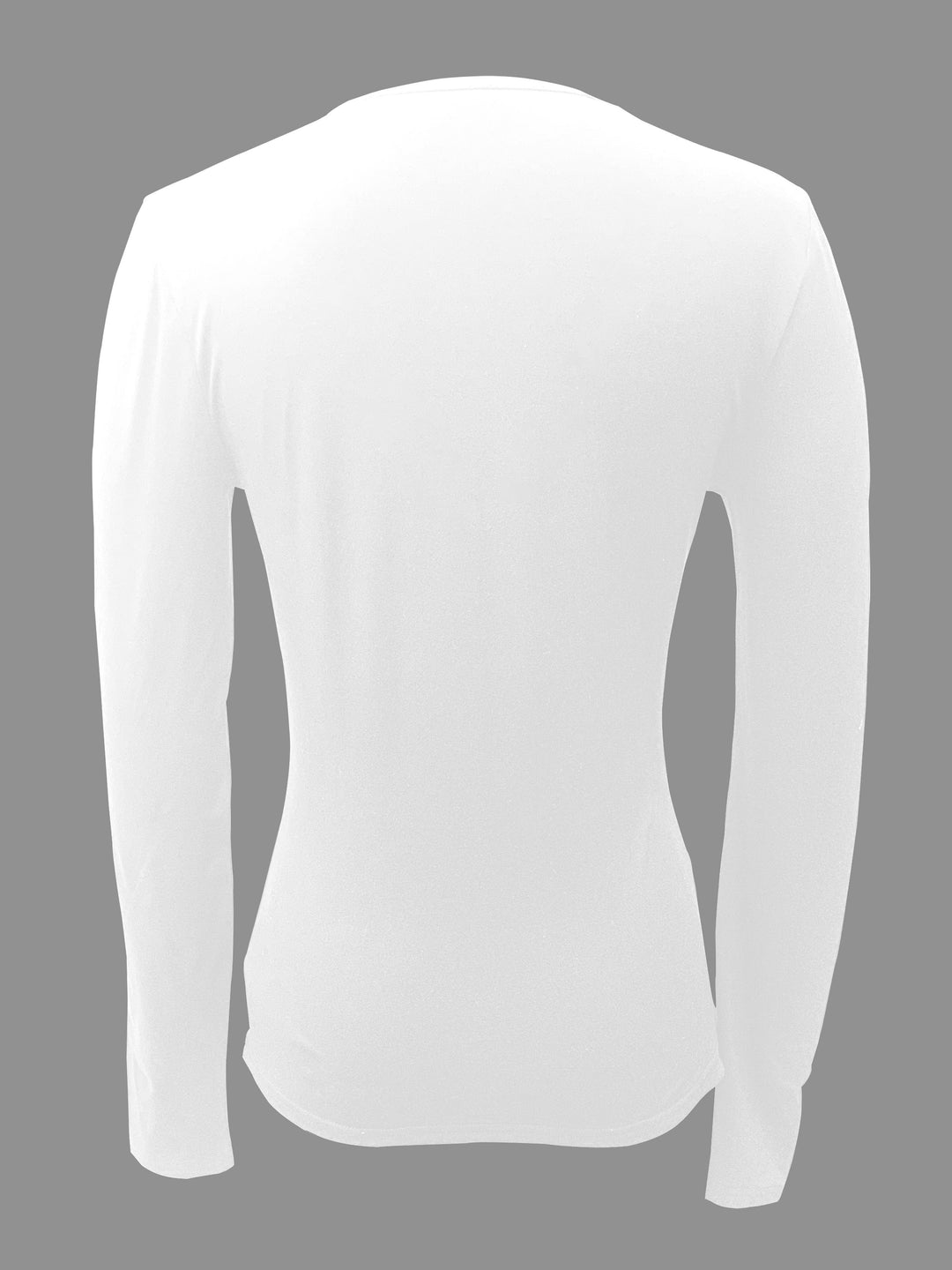 Solid long-sleeved V-neck top