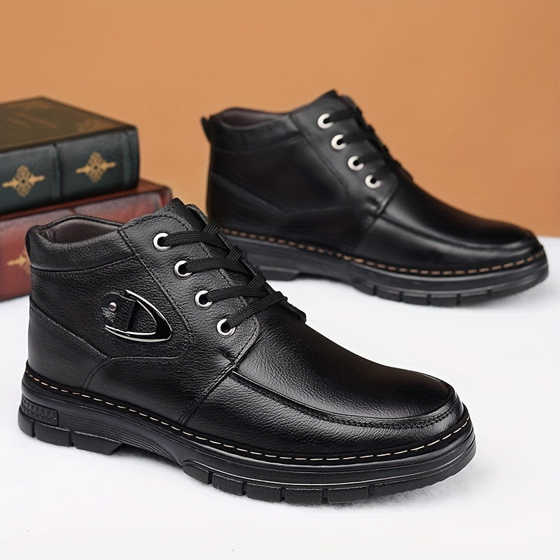 Casual leather ankle boots for men