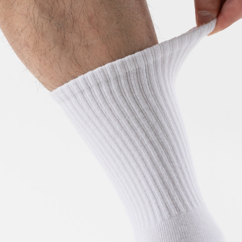 Men's Solid Cotton Short Crew Socks (6 Pairs)