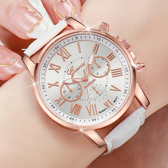 3-piece fashionable Roman round quartz watches