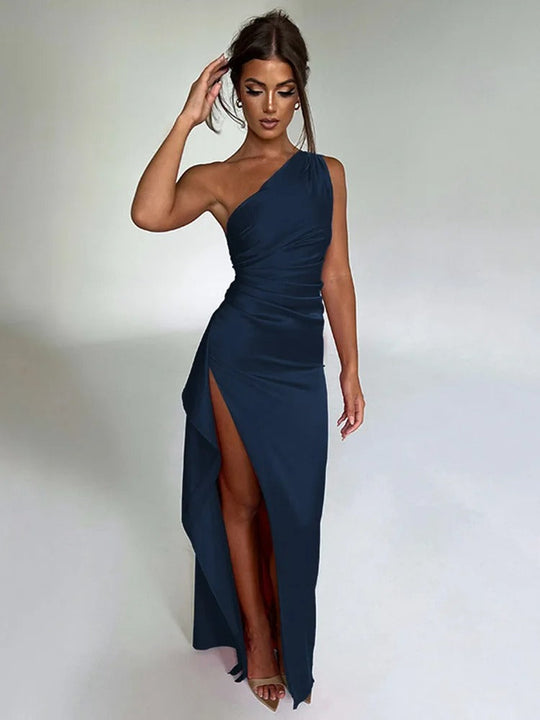 slim fit satin dress