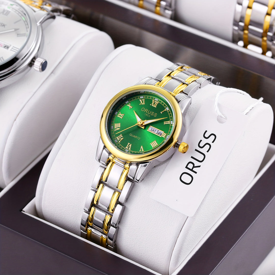 Luxurious luminous quartz ladies watch