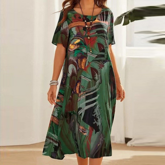 Abstraktes Print-Kleid