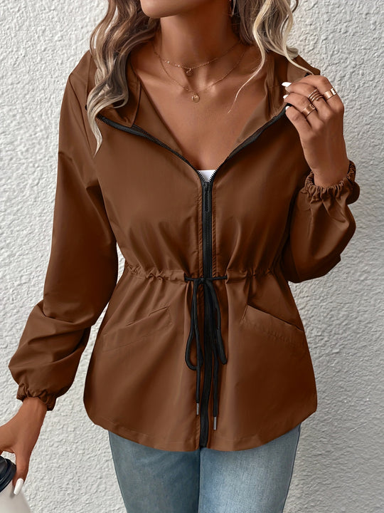 Winddichte Jacke mit Kordelzug für Frauen