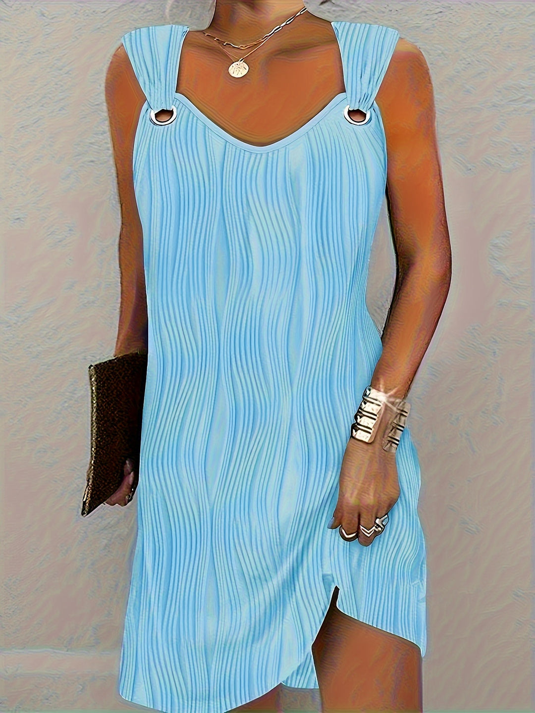 mini dress with wavy stripes