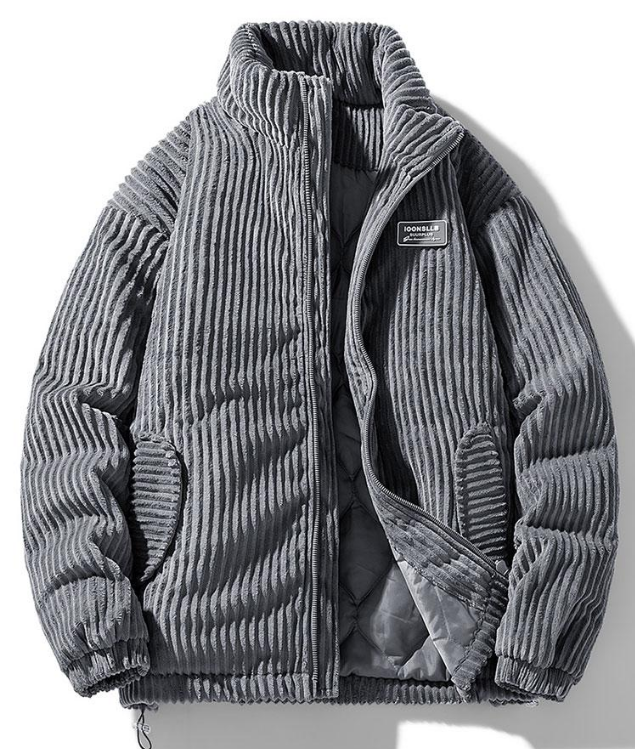 Quilted lined corduroy jacket for men