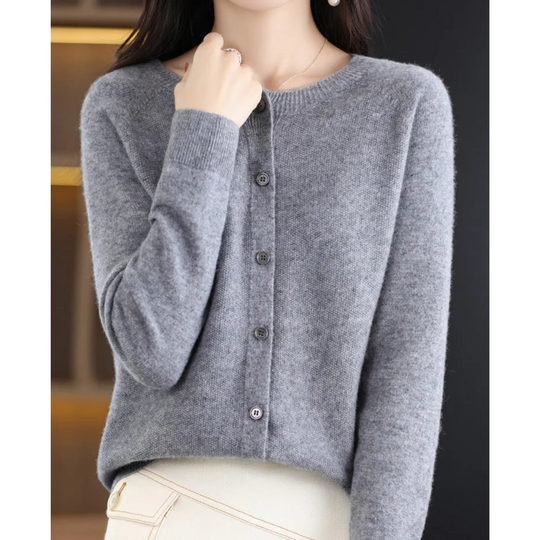 Super soft O-neck cardigan for women