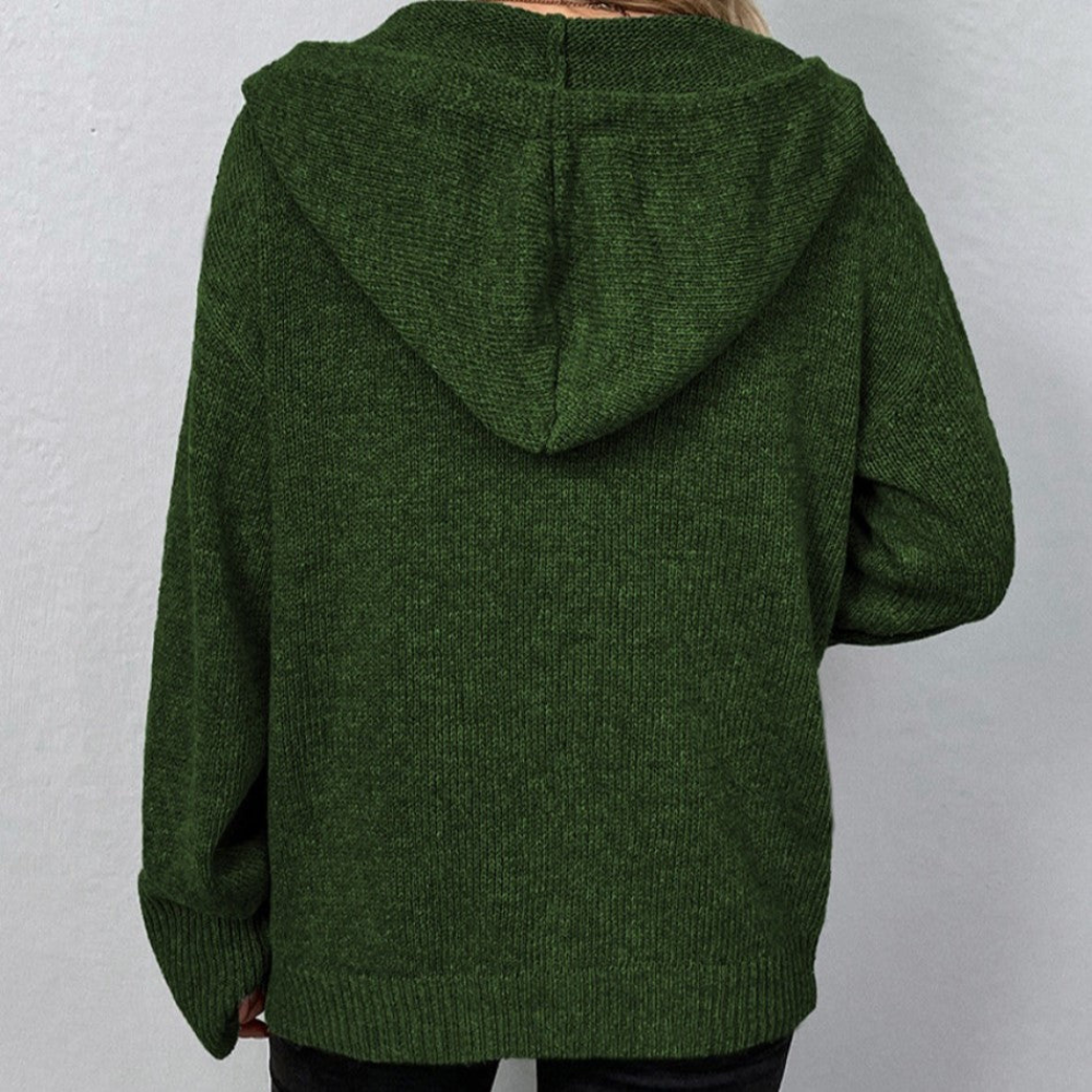 Women's Hooded Drawstring Cardigan