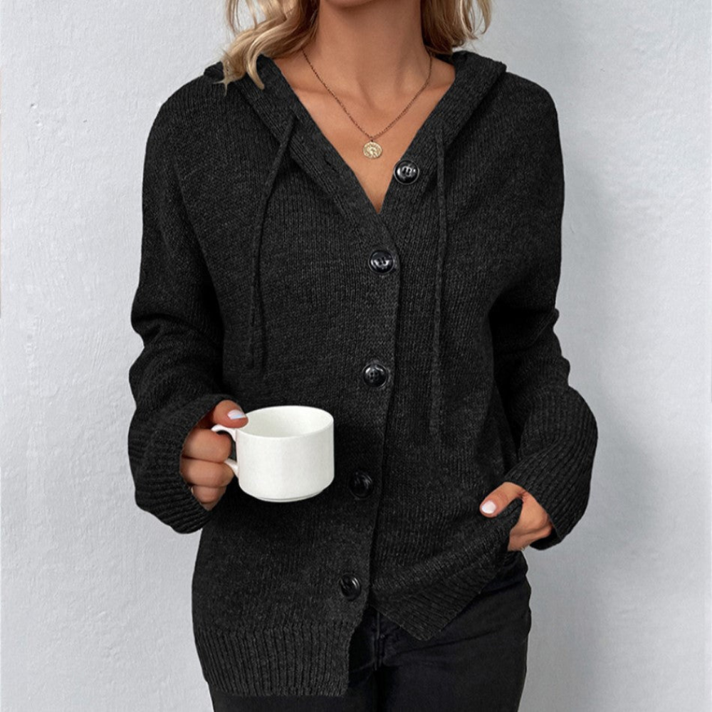 Women's Hooded Drawstring Cardigan