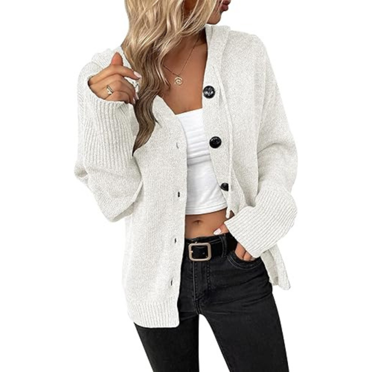 Women's Hooded Drawstring Cardigan