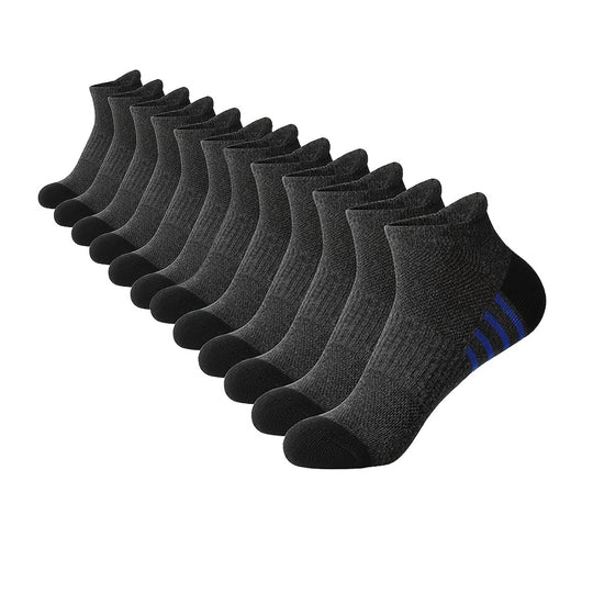 Casual Striped Sports Socks for Men (12 Pairs)