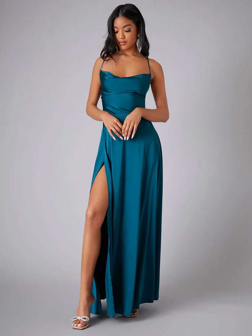 Elegant long backless dress for women