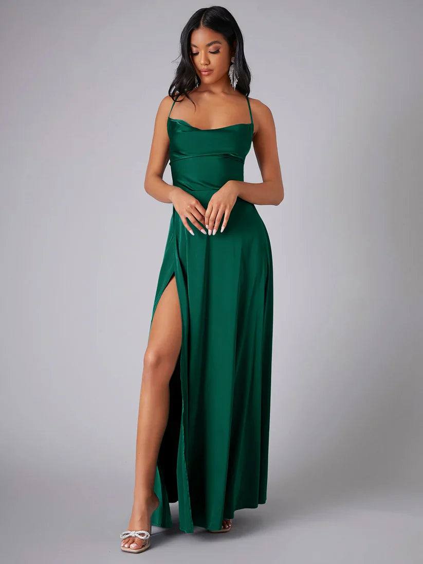 Elegant long backless dress for women