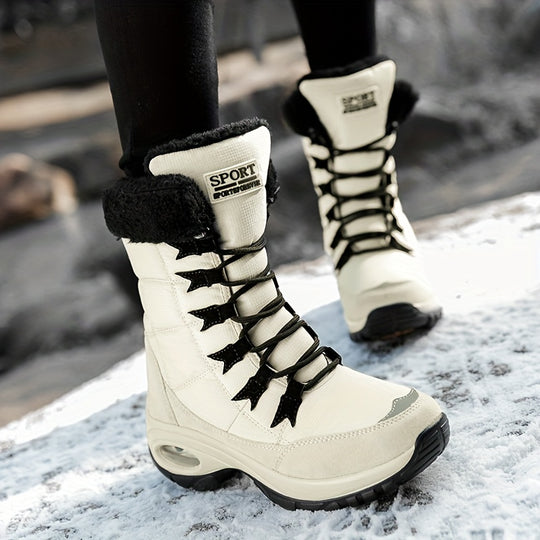 Lace-up thermal snow boots for women