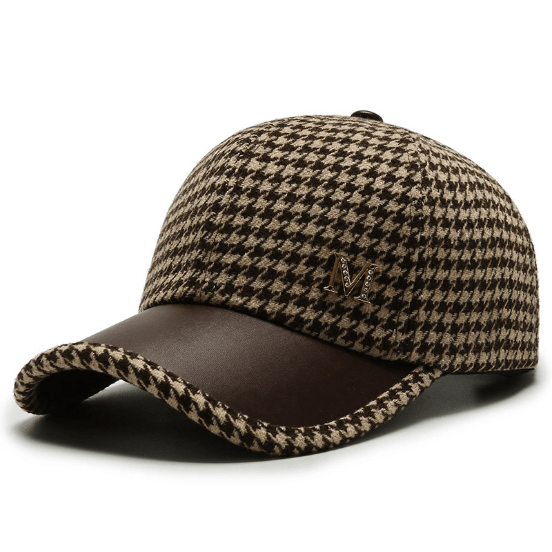 baseball cap with houndstooth pattern