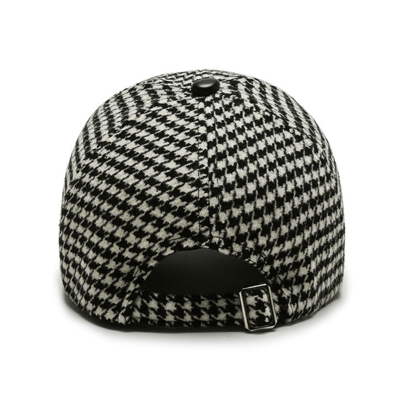 baseball cap with houndstooth pattern