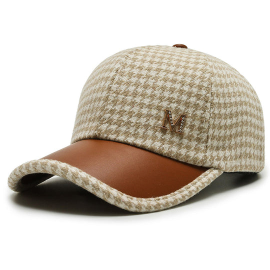 baseball cap with houndstooth pattern