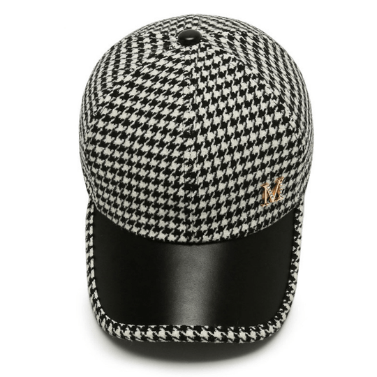 baseball cap with houndstooth pattern