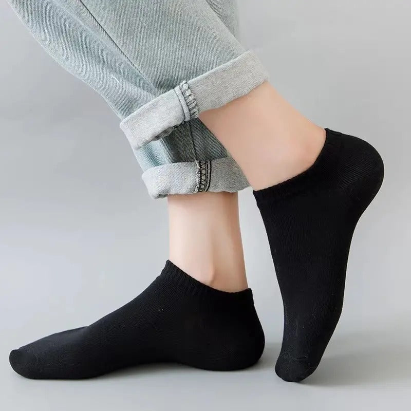 Unisex Casual Solid Color Boat Socks (10/20 Pairs)