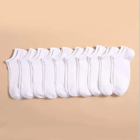 Unisex Casual Solid Color Boat Socks (10/20 Pairs)