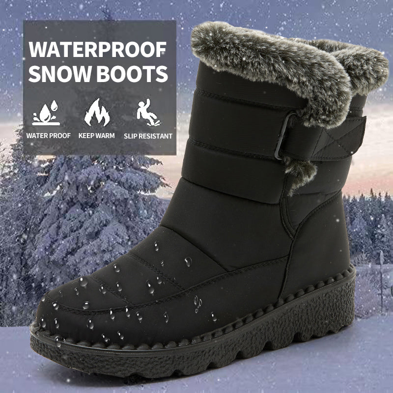 Plush-lined women's snow boots