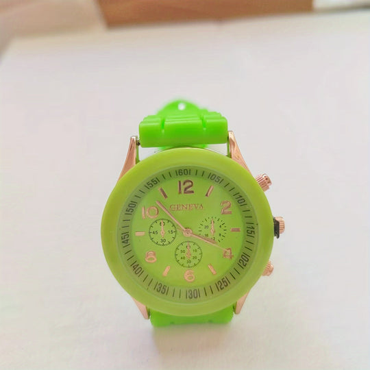 sports watch with triple dial made of silicone