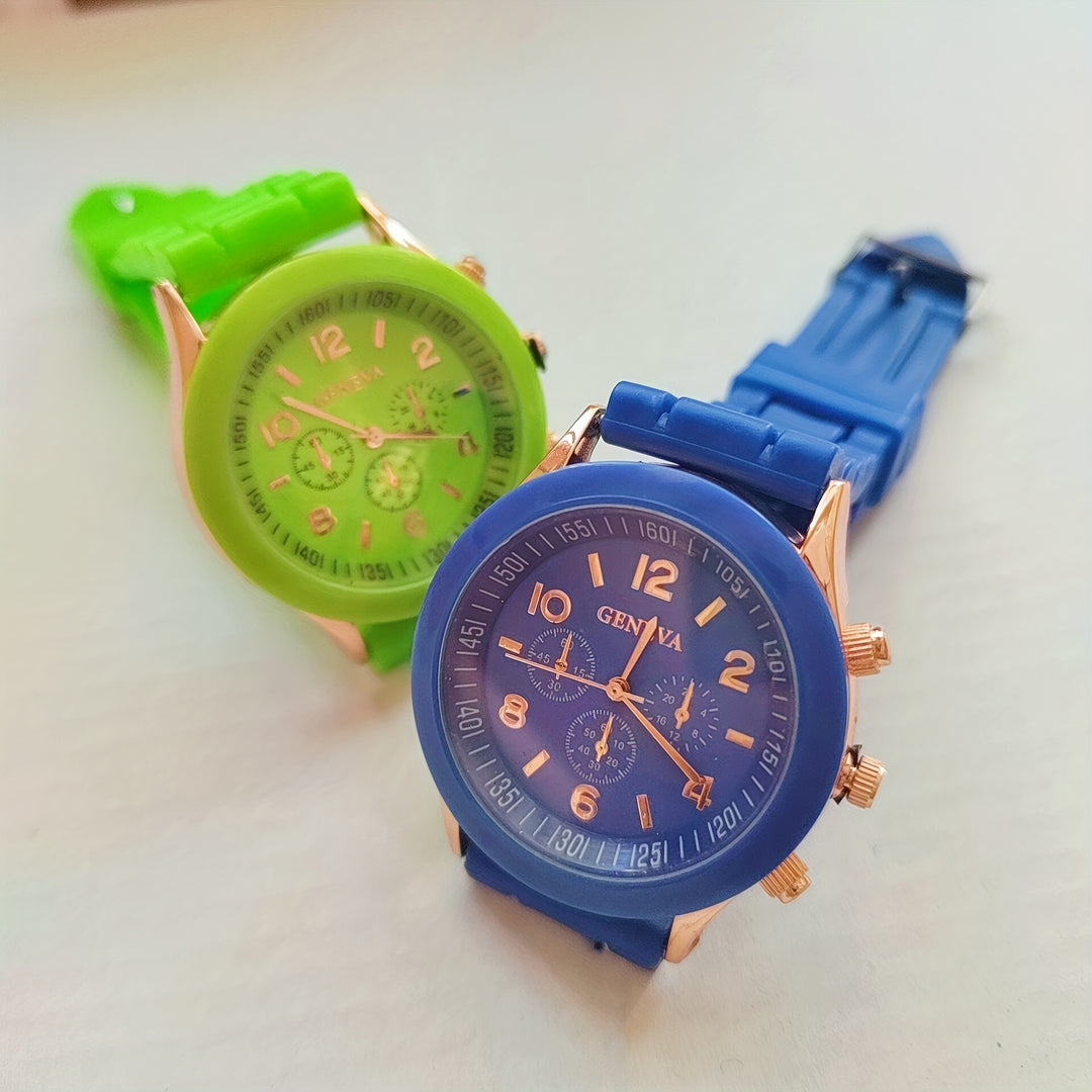 sports watch with triple dial made of silicone