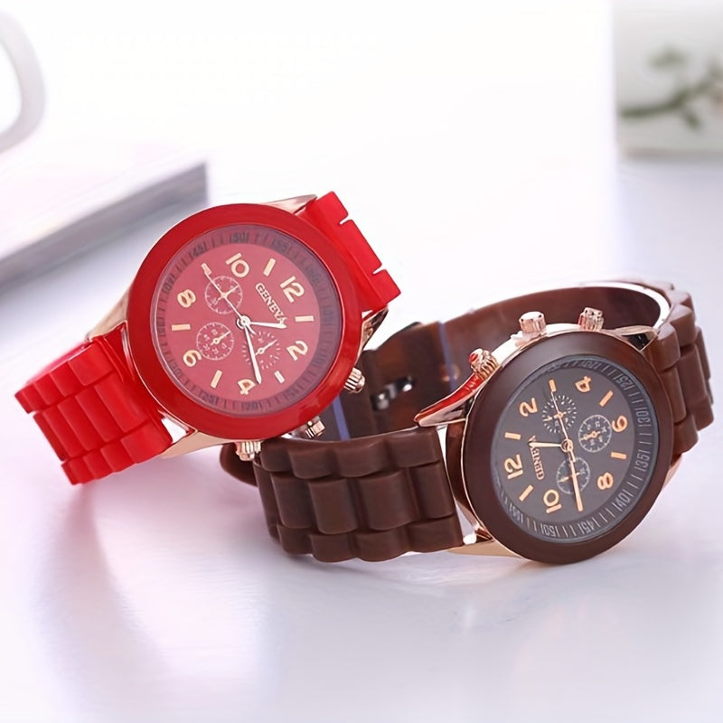 sports watch with triple dial made of silicone