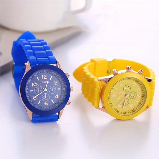 sports watch with triple dial made of silicone