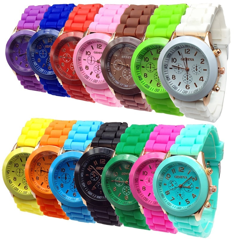 sports watch with triple dial made of silicone