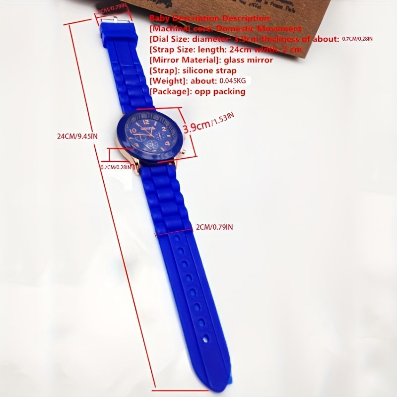 sports watch with triple dial made of silicone