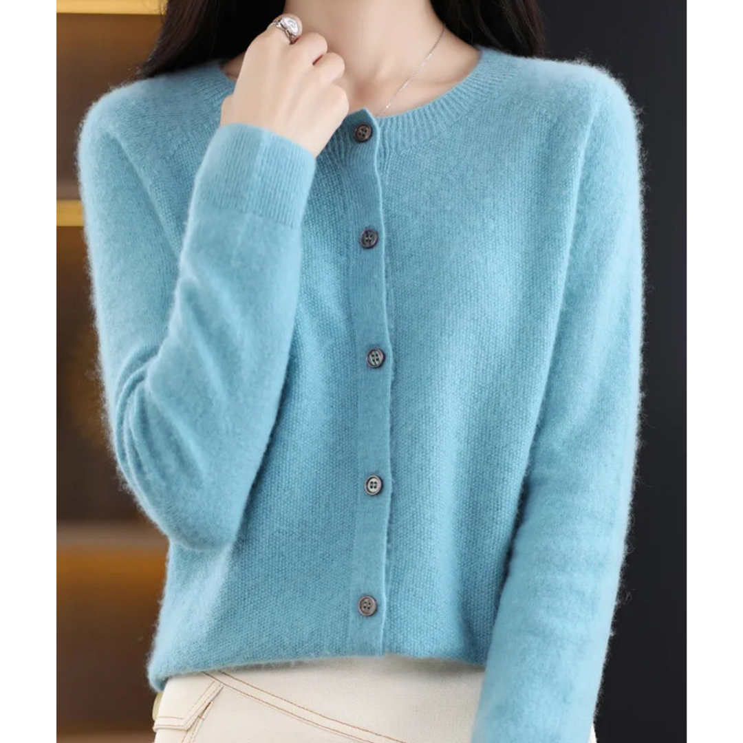 Super soft O-neck cardigan for women