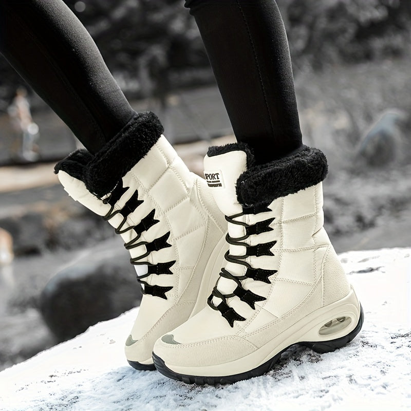 Lace-up thermal snow boots for women