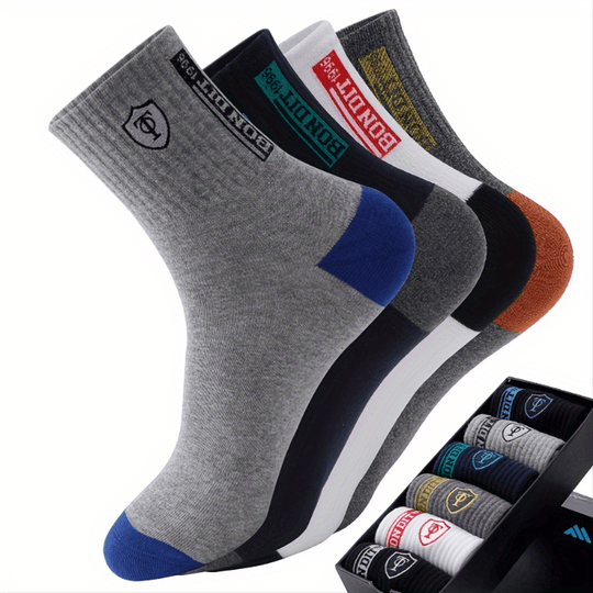 Men's Embroidered Crest Athletic Ankle Socks (6 Pairs)