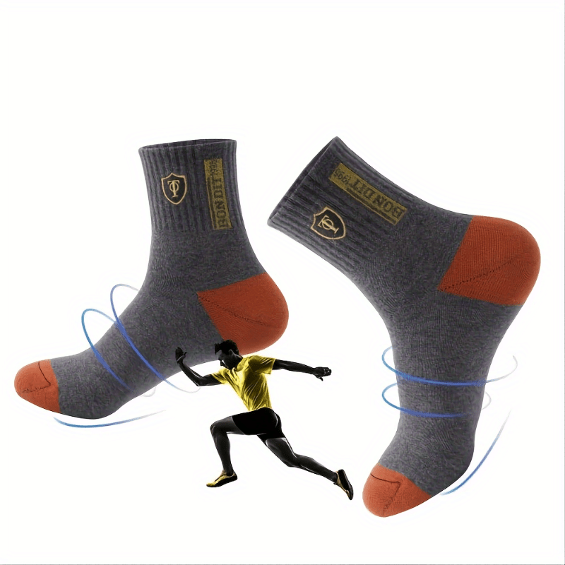 Men's Embroidered Crest Athletic Ankle Socks (6 Pairs)