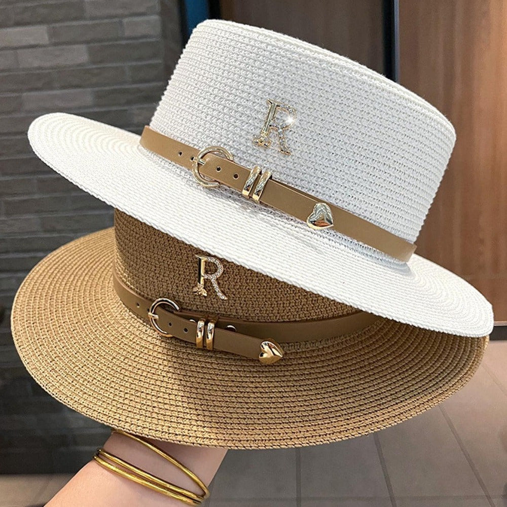 Women's Belt Rhinestone Summer Sun Hat