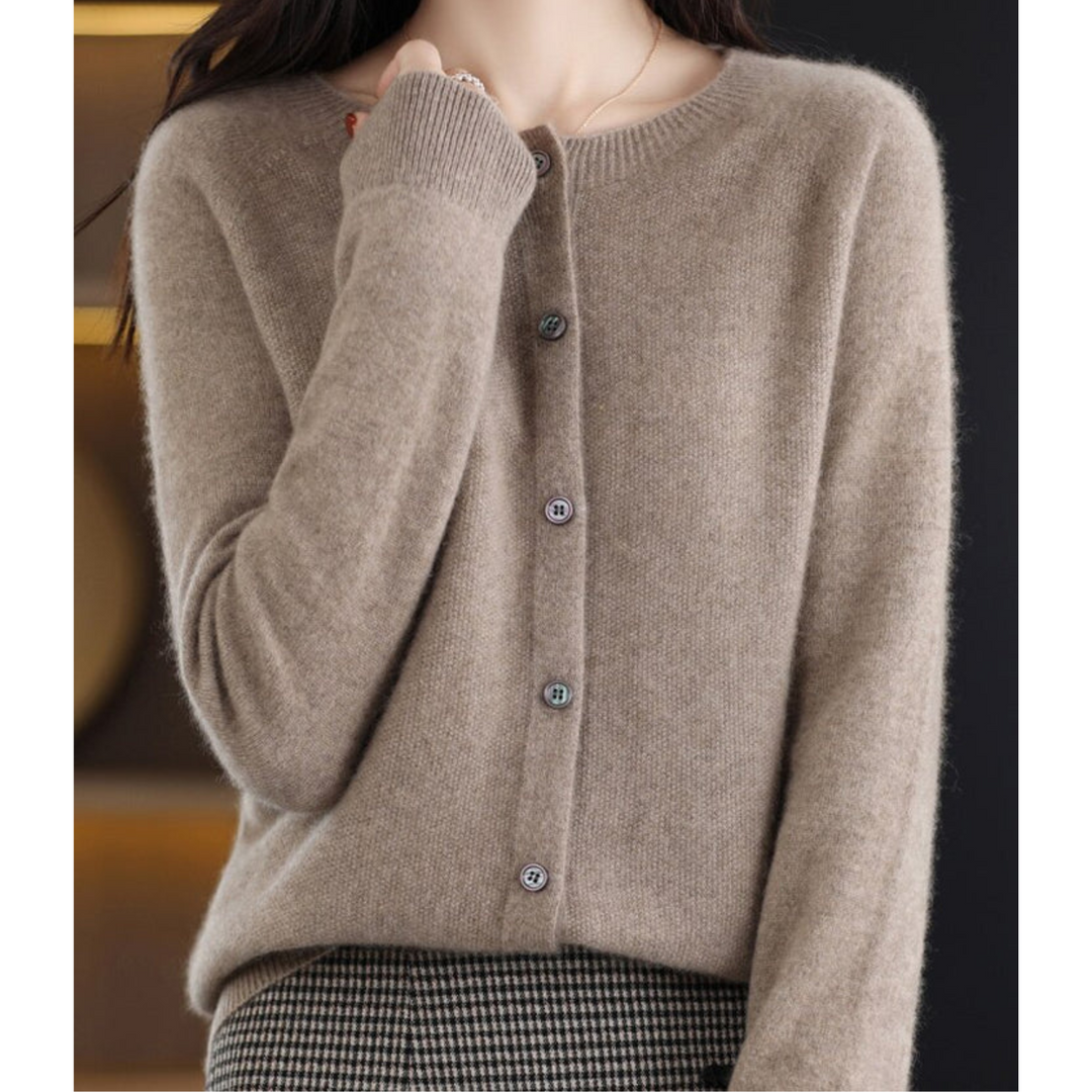 Super soft O-neck cardigan for women