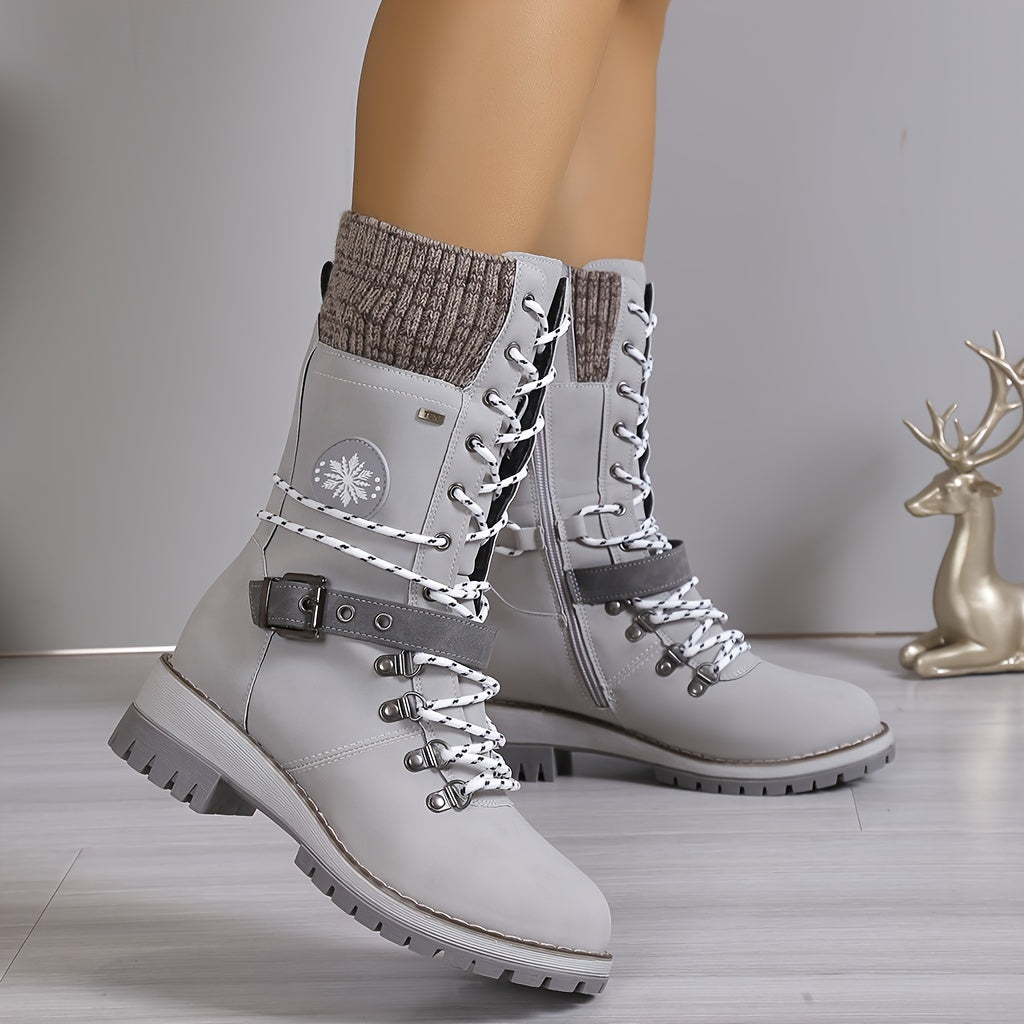 Knitted thermal boots for women