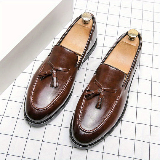 Vintage Kunstleder Loafer für Männer